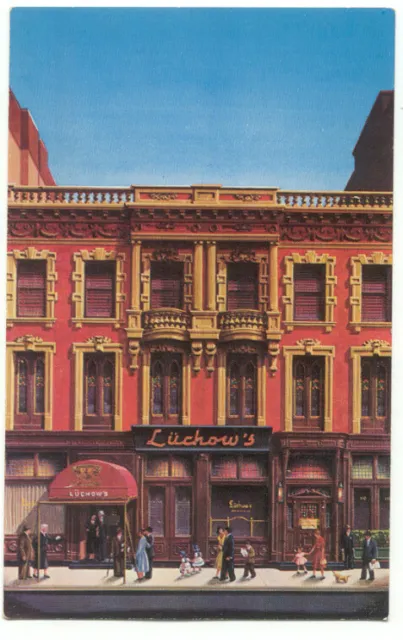 NYC Luchow's Famous Restaurant East 14th St. Vintage Postcard New York City