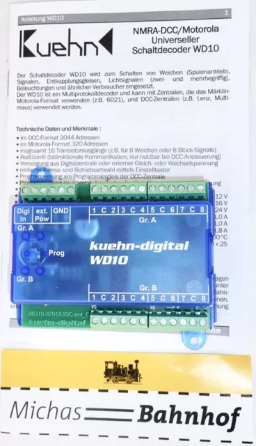 Universeller Schaltdecoder WD10 NMRA-DCC/Motorola Kühn 87010 OVP HG4µ