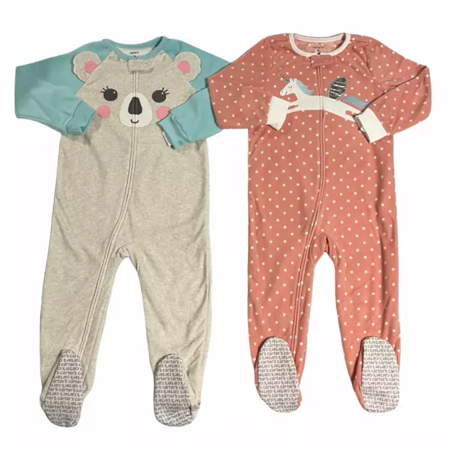 Carters Baby & Toddler Girl's Zip Front Flame Resistant Fleece Footed Sleeper