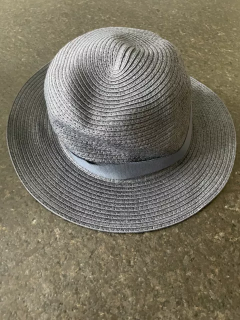 Madewell Packable Mesa Straw Hat size M/L; Light Stone Ribbon Accent