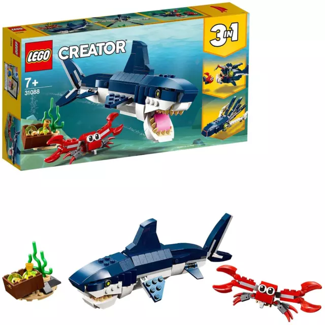 LEGO Creator 31088 - Bewohner der Tiefsee 230 Teile 3-in-1-Set Hai Seeteufel