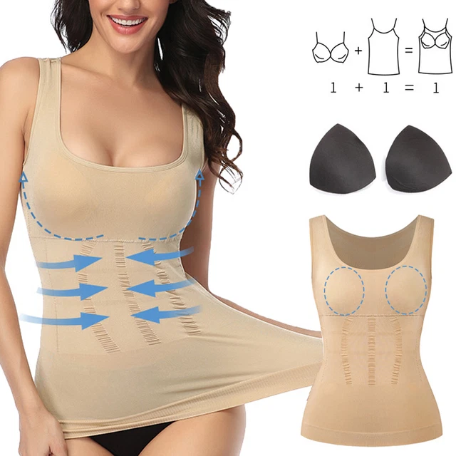 Women Body Shaper Bra Shapewear Slimming Tank Top Camisole Compression Shirts