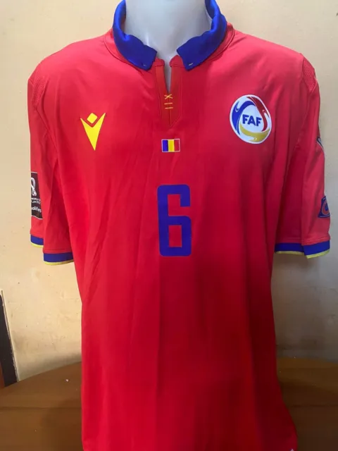 MATCH WORN Andorra 100% Original, Official Soccer Jersey Shirt 2021 ALAVEDRA N6