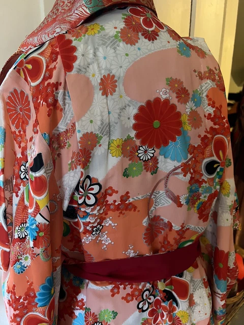 Gorgeous Ceremonial Silk large girls /small womans kimono, obi, sash Tsukuri 5