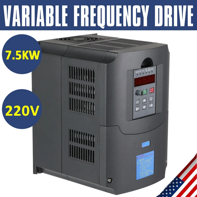7.5KW 220V 10HP Single To 3 Phase Variable Frequency Drive Inverter CNC ...