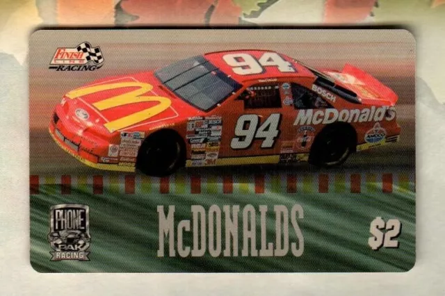 FINISH LINE RACING McDonald's Car 94, NASCAR ( 1996 ) Phone Card ( EXP. ) V1