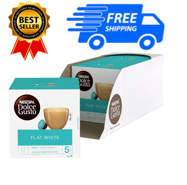 Nescafe Dolce Gusto Flat White Coffee Pods  (Pack of 3, Total 48 Capsules)