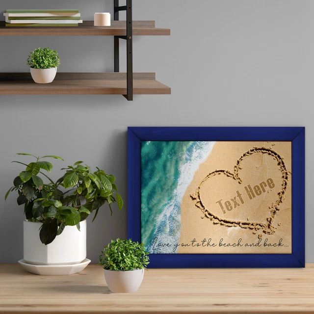 Personalised Heart In The Sand - A4 Metal Sign Print - Frame Options Available 3