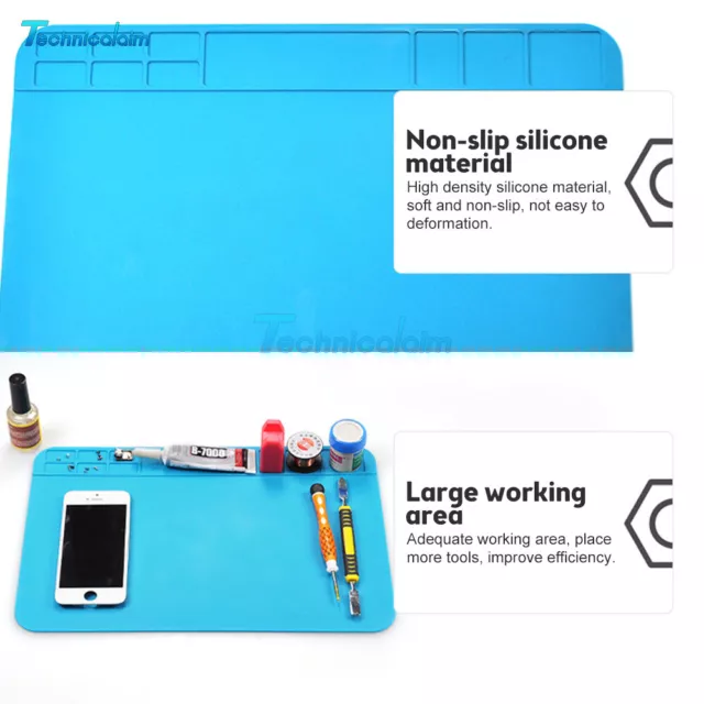 Heat Insulation Silicone Pad Soldering Repair Work Platform Desk Mat 30*20cm