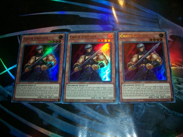 3x Chaos Grepher 1st Edition Ultra Rare GFP2-EN039 Yu-Gi-Oh!