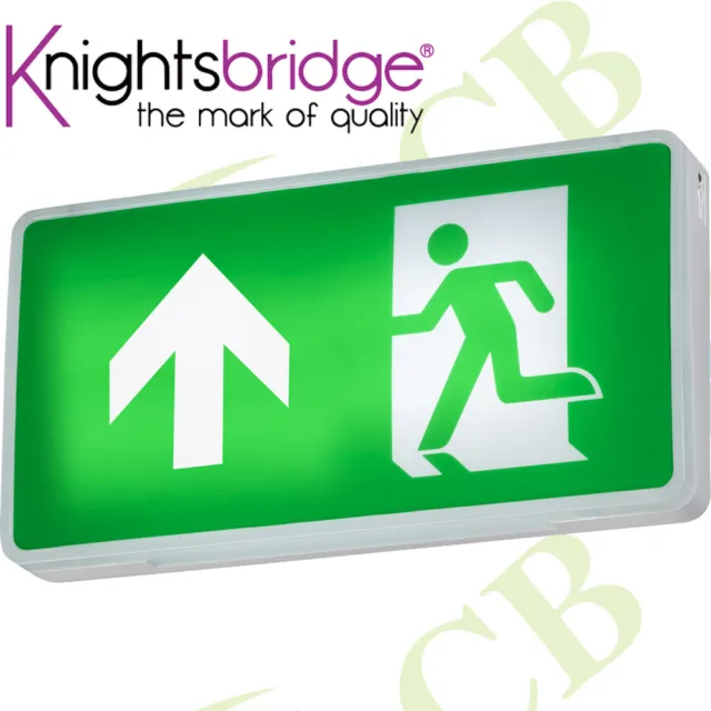 Knightsbridge 230V IP20 4W LED Emergency Exit Sign - Self-Test Bulkhead Light