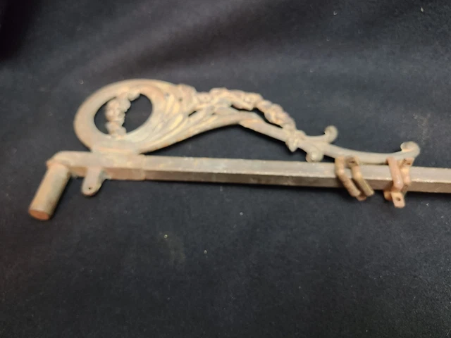Antique ORNATE Architectual Salvage Decorative CURTAIN Rod Swing Arm Extension 6