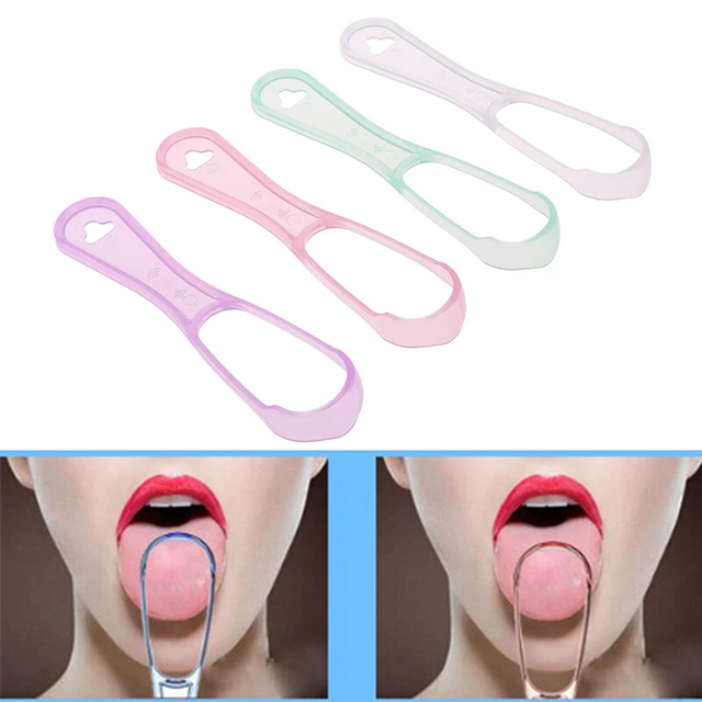FOOD GRADE PLASTIC Tongue Scraper Adult Tongue Cleaner Brush Oral Oral