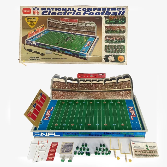 TUDOR! VINTAGE 1970 NFL Electric Football Game Rams vs Cowboys! Clean
