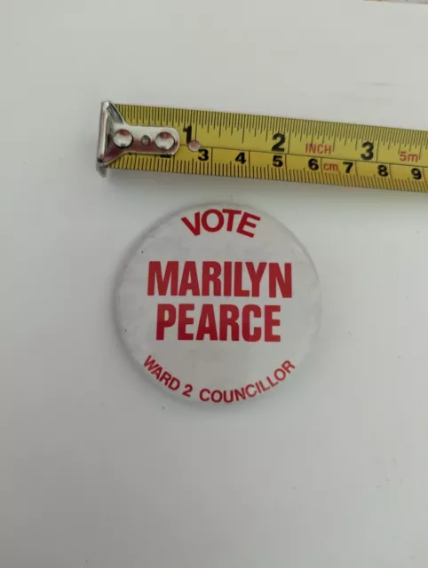 Vintage Pinback Pin Button Election Campaign Vote Marilyn Pearce Ontario