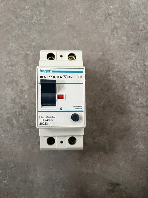 Interrupteur Différentiel HAGER 30mA 40A 230V U740 (occasion)