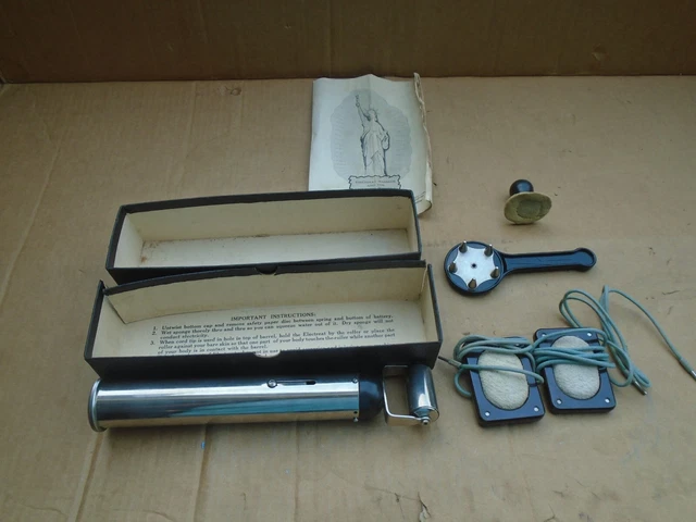 Antique Pat' 1919-31 ELECTREAT MASSAGE Quack Medicine Device Untested