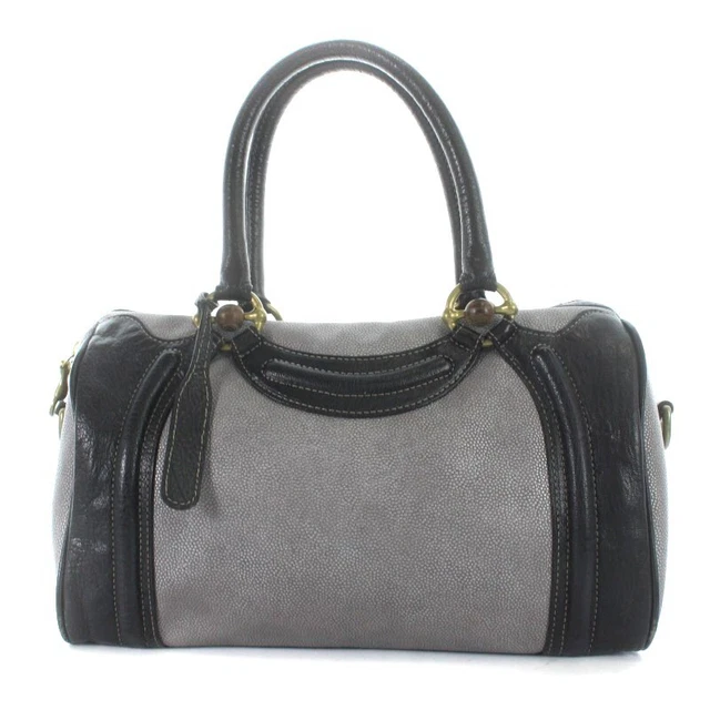 Tofu Roadstone Loadstone Tote Bag Leather Gray Black /Ak25 Women