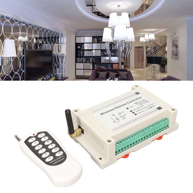 Wireless Remote Control System 12 Channel RF 10A Relay Receiver With 433MHZ EOM