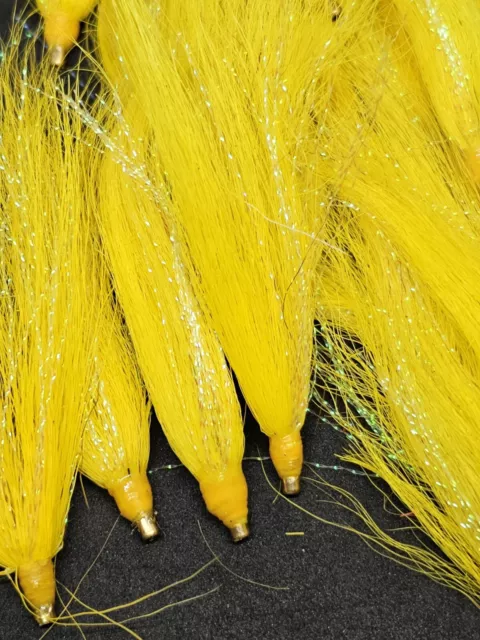 10 Pcs Dressed Bucktail Teaser Flies Fishing Hook Sea Bass Fluke Cod Plugs  Rigs