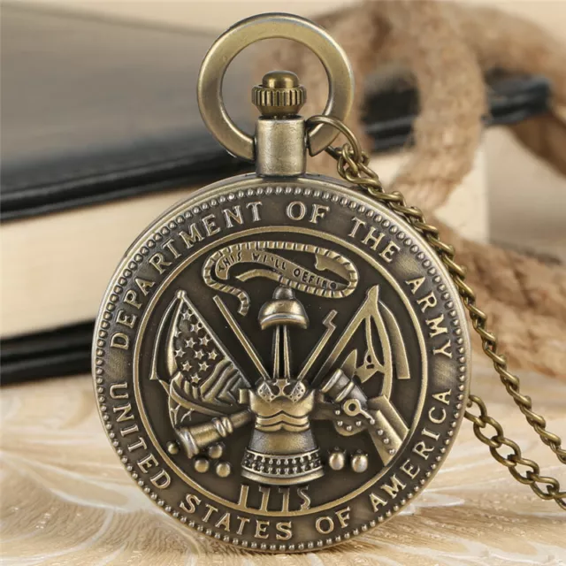 Vintage Mens Pocket Watch Necklace Chain Quartz Analog Steampunk Christmas Gifts