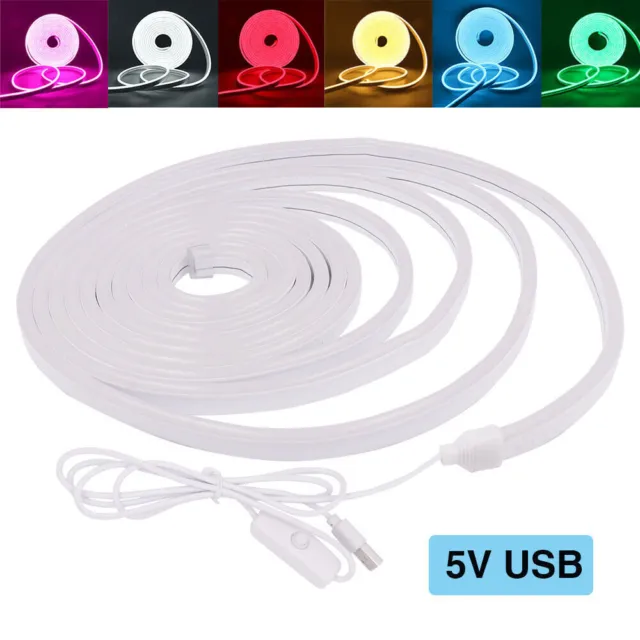 USB switch LED Neon Flexible Strip Light Sign Waterproof Silicone Rope bar lamp