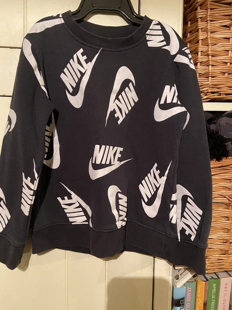 Felpa ragazza nera Nike Tick retrò età 6-7 anni 116-122 cm
