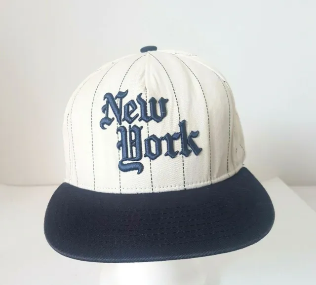 NY New York Cap Hat LightCream Cotton Only The Strong Survive OSFM Snapback JSLV