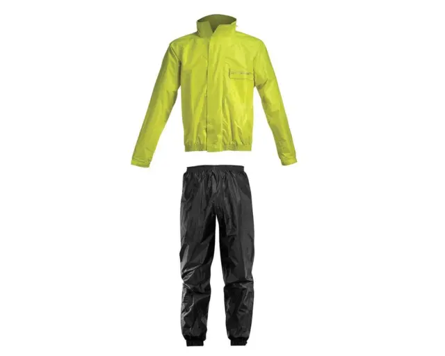 Combinaison de Pluie Taille XXL Imperméable Pluie Veste Enduro Moto Noir-Jaune