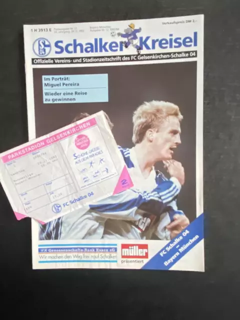 BL 93/94 FC Schalke 04 - FC Bayern München, 20.11.1993 - Ticket und Programm
