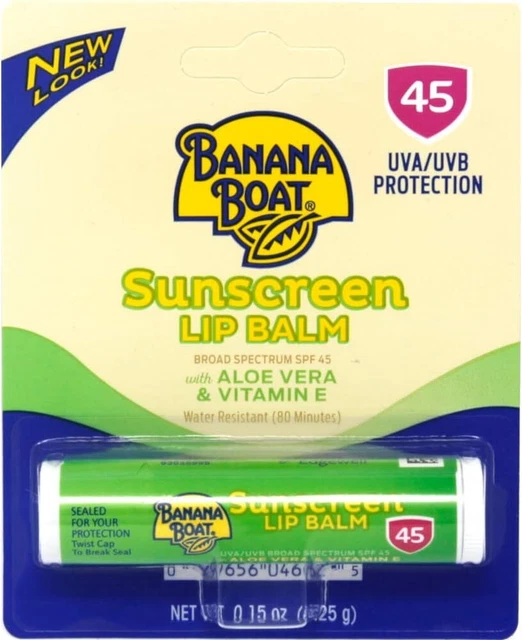 Banana Boat Aloe Vera with Vitamin E Sunscreen Lip Balm SPF 45