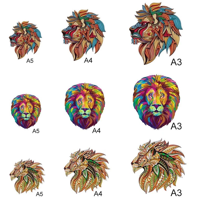 Lion Puzzle Toy Adults Kids Educational Birthday Toys Gifts Wooden Jigsaw Puzzle 3