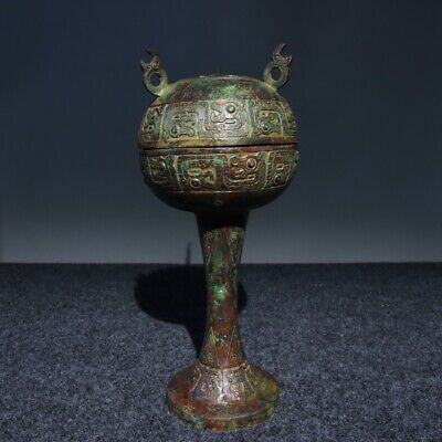 12.4'' Rare Old Chinese Bronze Ware Dynasty Palace beast Pot incense burner
