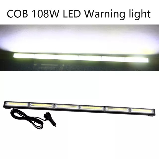 108W White COB LED Traffic Advisor Beacon Strobe Flash Warning Light Bar Lamp