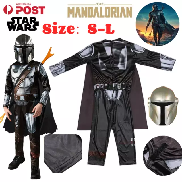 Star Wars Mandalorian Costume Kids Jumpsuit Halloween Fancy Dress Boys Suit AU