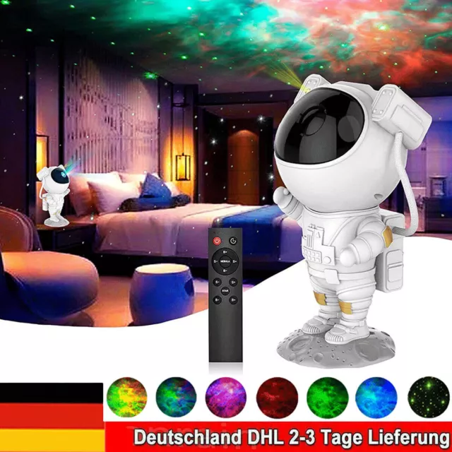 Astronaut Projektor Sternenhimmel Lampe LED Galaxy Nebula Nachtlicht 360° Kinder