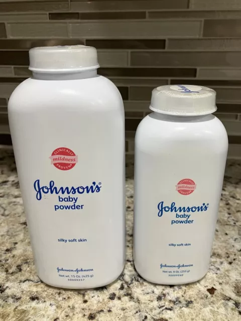 2x Johnson & Johnsons Baby Powder Talc Original 15oz & 9 oz