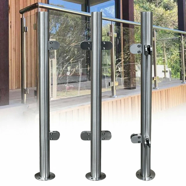 GLASS RAILING SYSTEM Corner Post Pipe Platform Column Stainless Steel
