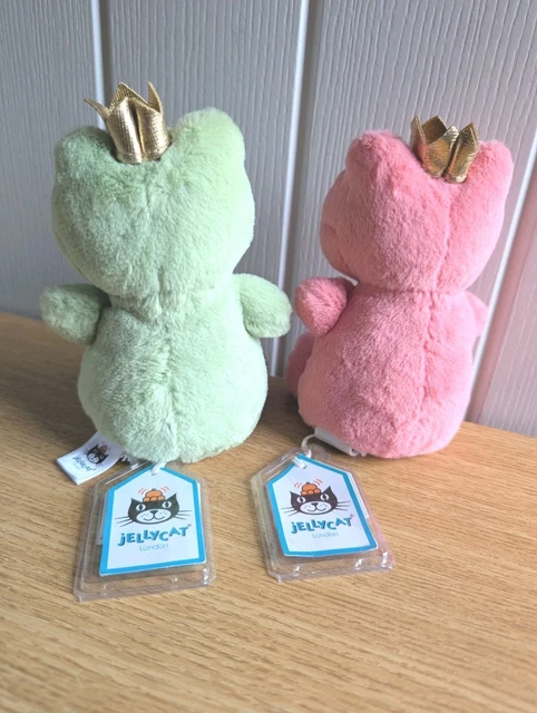 JELLYCAT PINK AND Green Crowning Croaker Frogs Prince Princess Genuine ...