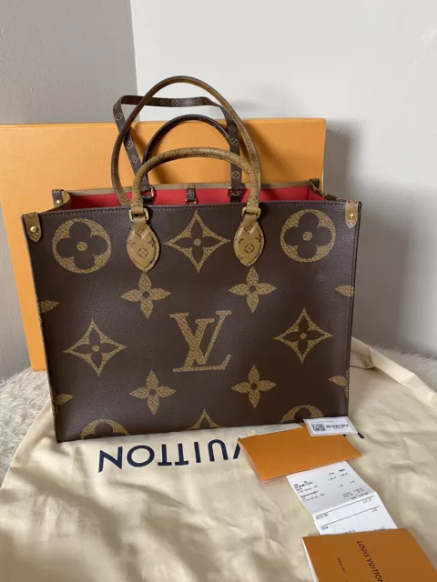 Auth Louis Vuitton Monogram Empreinte 2way Bag On The Go GM Claim M45372
