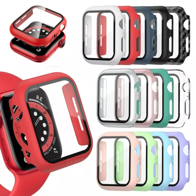 Tempered Glass Screen Protector Case  Cover For Apple Watch Series 3/4/5/6/7