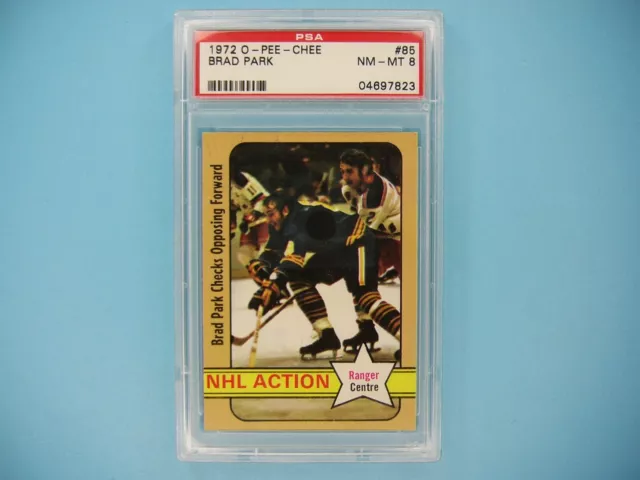 1972/73 O-Pee-Chee Nhl Hockey Card #85 Brad Park Ia Psa 8 Nm/Mint 72/73 Opc