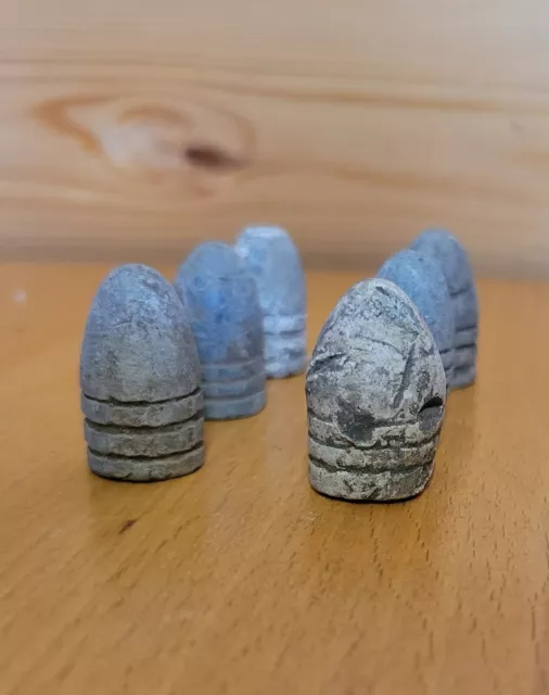 Antique lead bullets from the Civil War 6 pieces, large and heavy.