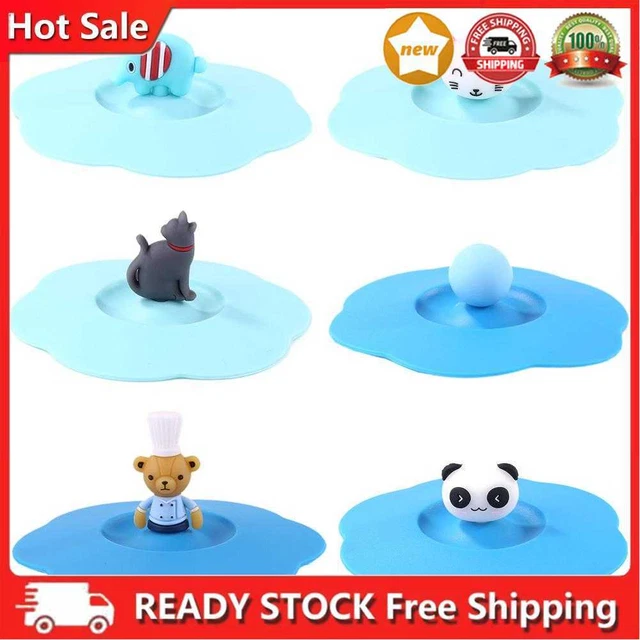 Copertura tazza in silicone Torx trasparente resistente al calore a prova di perdite riutilizzo coperchi dei cartoni animati