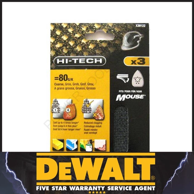 BLACK & DECKER X39122 Piranha Mesh Sanding Sheet Mouse Sanders 80g Pack