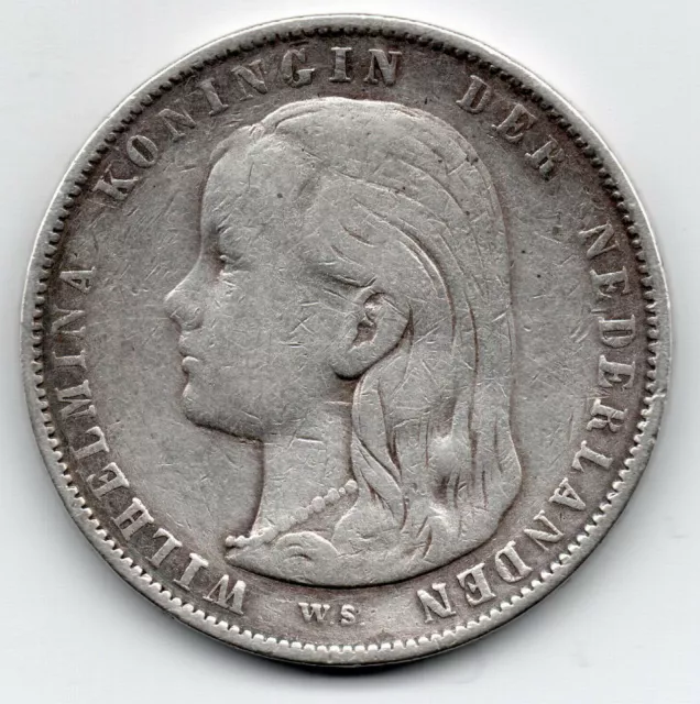 PAYS-BAS Wilhelmina (1890-1948)  1 gulden 1897 Utrecht