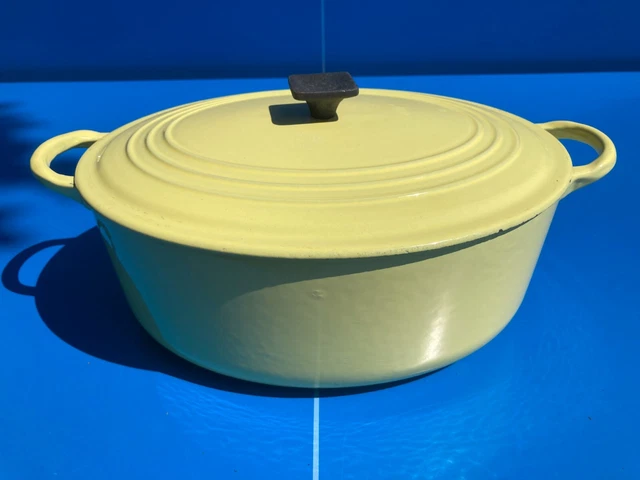 LE CREUSET GRANDE Cocotte EN Fonte OVALE Vintage Modele N D Orange 963042