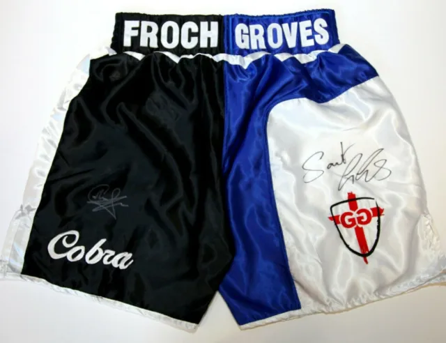 Carl Froch George Groves Hand Signed Boxing Trunks Autograph  Coa Shorts