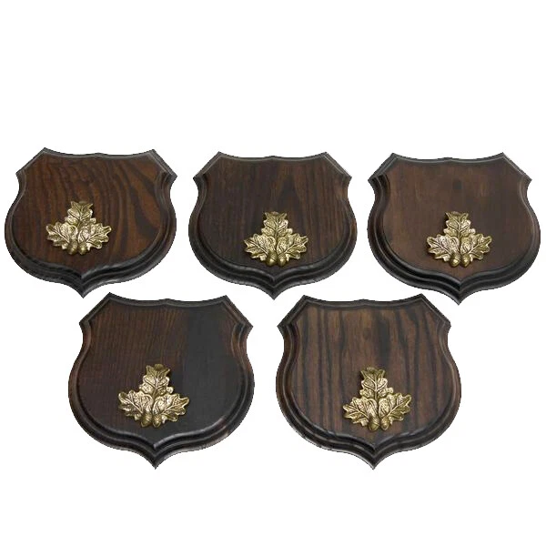 5x Wappenschilder Jabalí Af 15cm Escudo de Trofeo Hoja de Roble Portada Pequeño