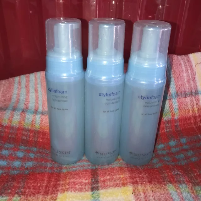 X3 Nu Skin NuSkin  StylinFoam Volumizing Non-aerosol For All Hair 200 ml Ea Exp
